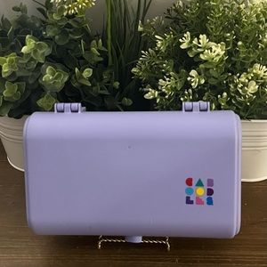 Caboodles Vintage Purple Travel Case, 2 Tier, Make Up Case, Mirror, 8”x5”